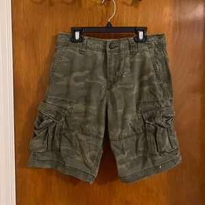 Men's Green Camo Cargo Shorts